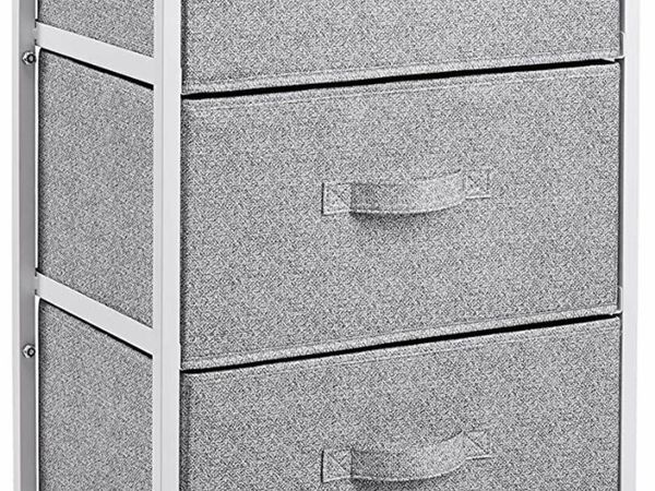 Amazon Basics Fabric 3-Drawer Storage Organizer Unit for Closet, White
