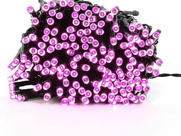 The Christmas Workshop 75070 200 Pink LED Chaser Christmas Lights / Indoor or Outdoor Fairy Lights / 13.9 Metres / 8 Light Modes / Great For Christmas, Weddings & Gardens