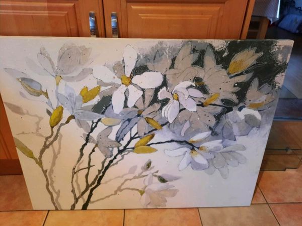 Shirley Novak "Magnolias in Grey"  canvas