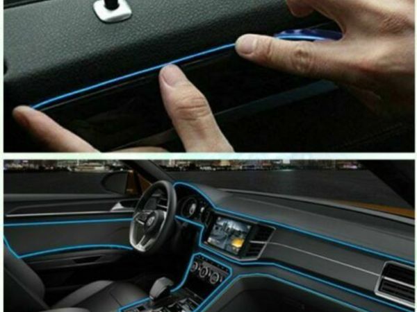 Car Interior EL Wire Ambient LED Flexible Light Strip Auto USB Rope Tape Lamp