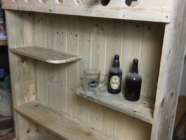 Back Bar With Wine Rack Timber Beer Shelf