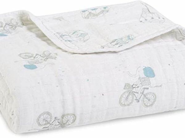 aden + anais 100% Cotton Muslin Dream Blanket Ideal Newborn Nursery & Cot Blankets for Baby Girls & Boys, Toddler & Infant Bedding, Shower & Registry Gift, 120x120cm, Night Sky Reverie