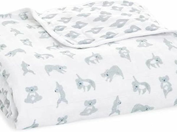 aden + anais Dream Baby Blanket - Pack of 1 | Large Breathable 100% Cotton Muslin Bedding | Cot Blankets For Newborns & Infant Boys & Girls | Baby Shower or Xmas Gifts | Now + Zen Print