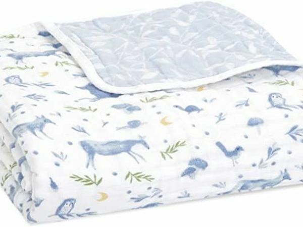 aden + anais 100% Organic cotton Muslin Dream Blanket, GOTS Certified, Muslin Blanket, 120x120cm, Nursery Cot Blankets for Baby Girls & Boys, Toddler & Infant Bedding, Shower & Registry Gift, outdoors
