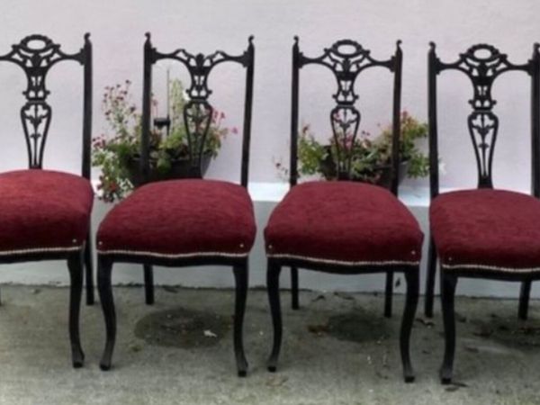 Victorian x 4 chairs v comfy recently recovered