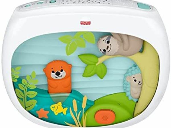 ​Fisher-Price Settle & Sleep Projection Soother, Crib-attaching Sound Machine with Gentle Music, Lights, and Moving Animal pals