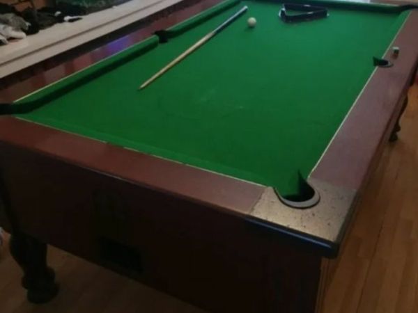 7x4 pool table slate bed coin op