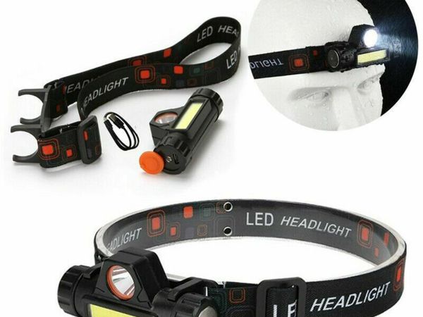 LED Headlamp USB Rechargeable Head Torch Flashlight Headlight Work light Bright
