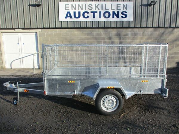 8FT x 4FT SINGLE AXLE GALVANISED TRAILER WITH MESH SIDES