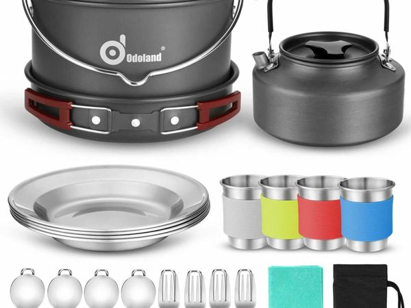 Camping Cookware Kit for 3-4 People Portable Stainless steel