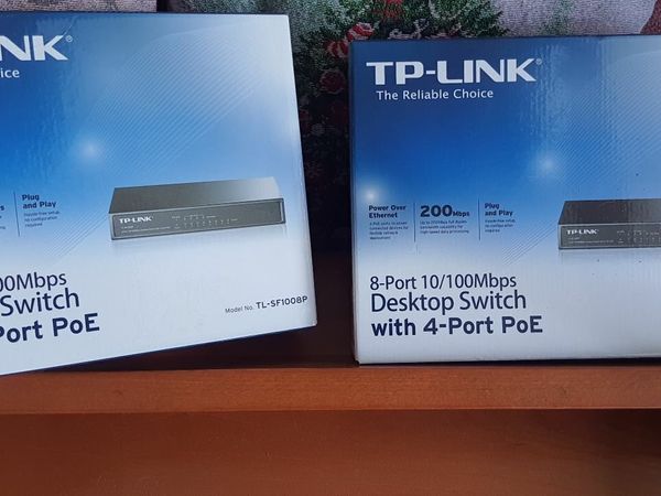 TP link 8 port desktop switch with 4 port PoE
