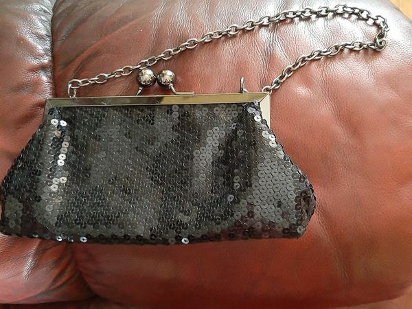 Black sequin handbag
