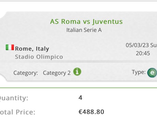 AS Roma vs Juventus Football Tickets