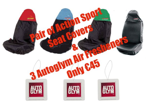 Action Sport Seat Covers & 3pk Air Freshener
