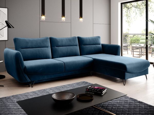 L shaped couch deals blue