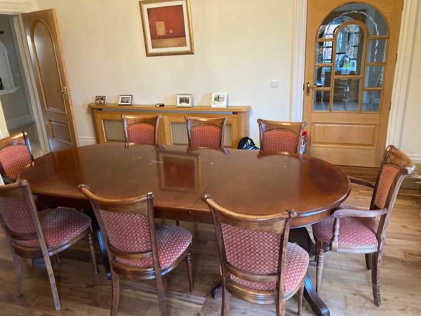 Rosewood table and 8 chairs