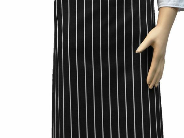 Adjustable Black Stripe half Apron With Chef Waiter Kitchen Cook Fashion