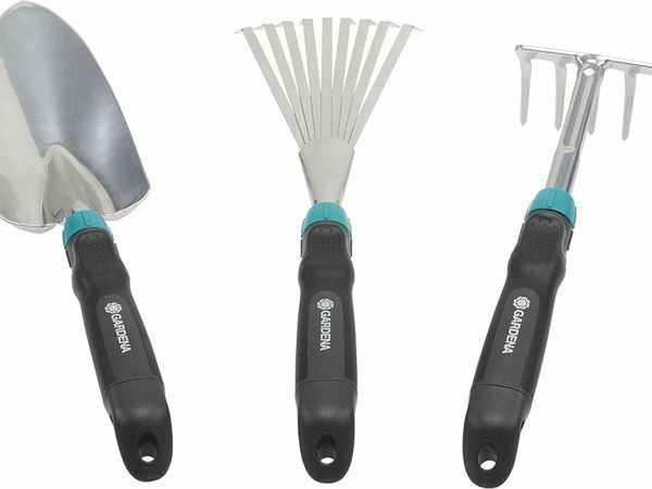 Gardena Comfort Small Tool Set - Ideal Set for Garden Keeping with Flower Trowel, Small Broom and Flower Rak