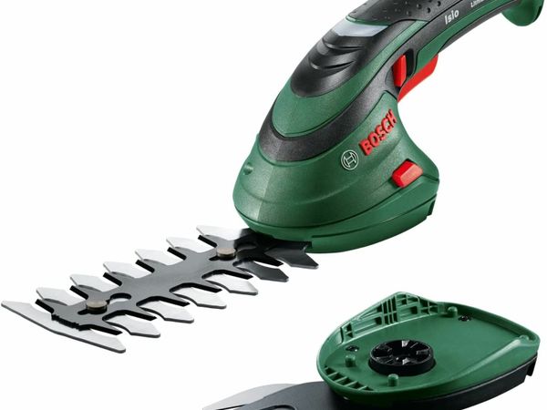Bosch Cordless Edging Shear Set Isio (3.6 V, blade length: 12 cm, tooth spacing: 8 mm, in soft bag packaging)