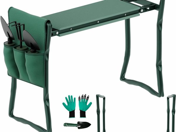 Folding Garden Kneeler Seat with Handles & Tool Bag