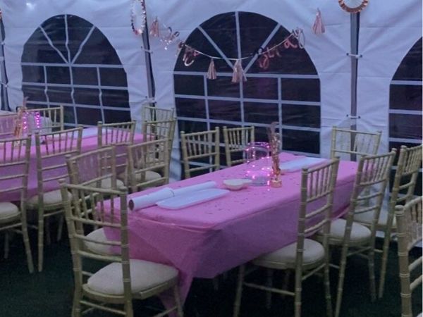 Marquee lights and centre pieces