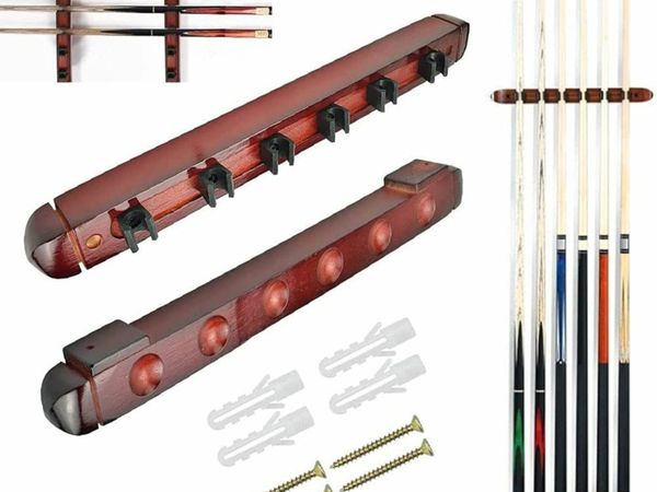 DURANTEY Pool Cue Rack Wooden Pool Cue Holder Wall Mounted
