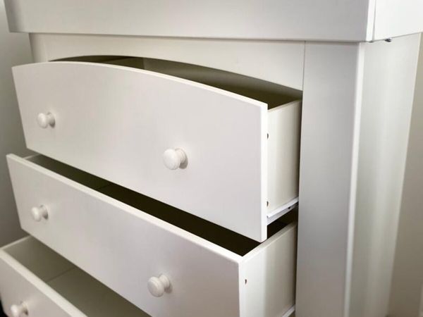 Mia 3 Piece Cotbed, Dresser Changer and Wardrobe Range - White
