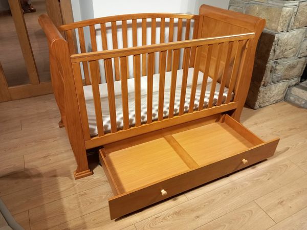 Babies R us solid pine sleight cot bed +mattress