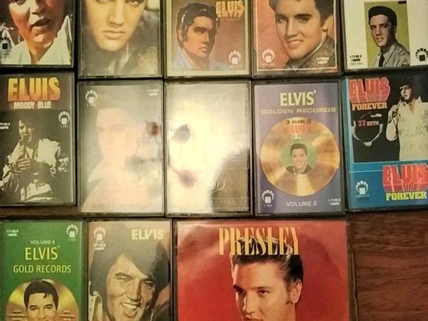 Elvis Presley cassette tapes and 6 LP's Elvis Pres