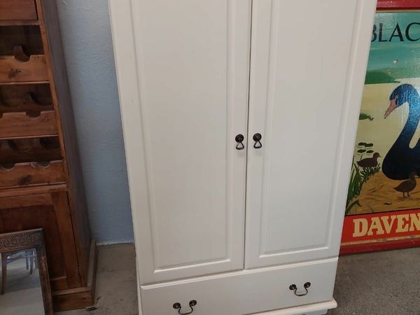 Low 1 drawer wardrobe, white