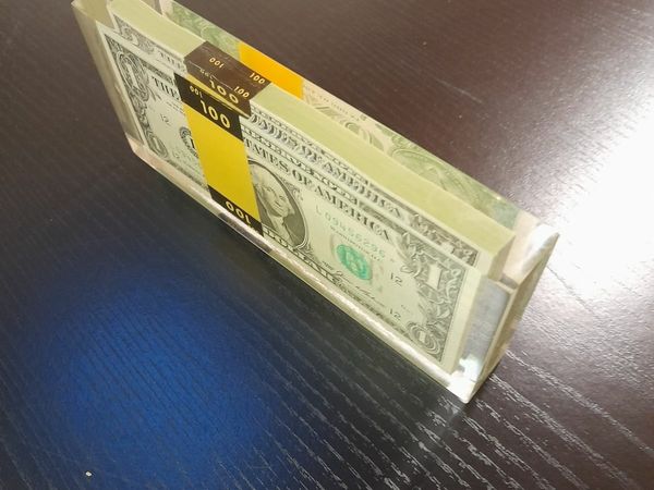 Paperweight Dollar bills