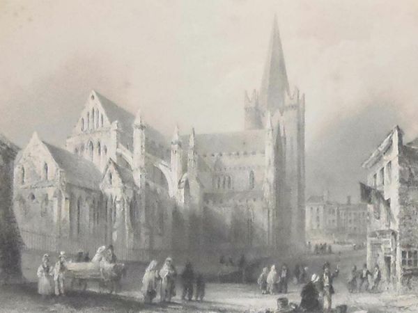 St Patricks Cathedral 1841 Antique Print