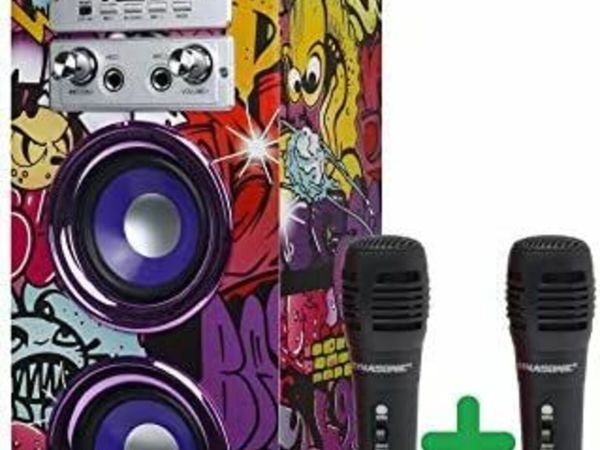 (3rd Gen) Portable Bluetooth Speaker with Karaoke Mode and Microphone, FM Radio and USB SD Reader (Model 12)