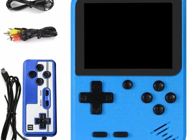 Hbaid Handheld Game Console 1020mAh Rechargeable Battery Gift for Kids and Adult (Blue)