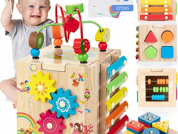 Wooden Activity Cube | 8-in-1 Montessori Toys for 12M+ Toddlers