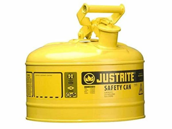 Type I Steel Safety Canister with Swivel Handle, 9.5 L, Yellow
