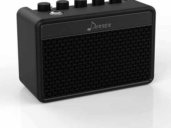 Donner 5W Mini Electric Guitar Amplifier, Mini Guitar Amp Portable for Desktop Practice with a Retro British Tone(DA-10)