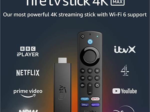Fire TV Stick 4K Max | streaming device, Wi-Fi 6, Alexa Voice Remote (includes TV controls)