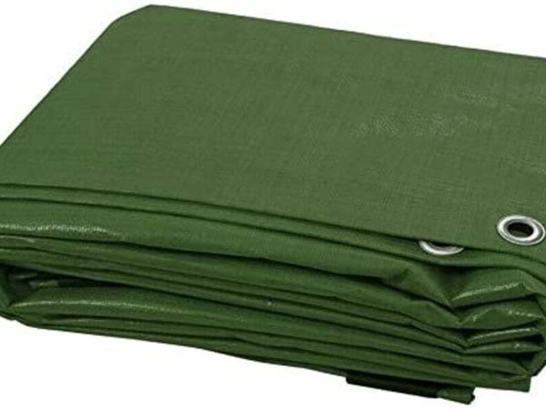 3 x 4 m Green Tarpaulin Waterproof Furniture Caravan Cover Sheet Multipurpose