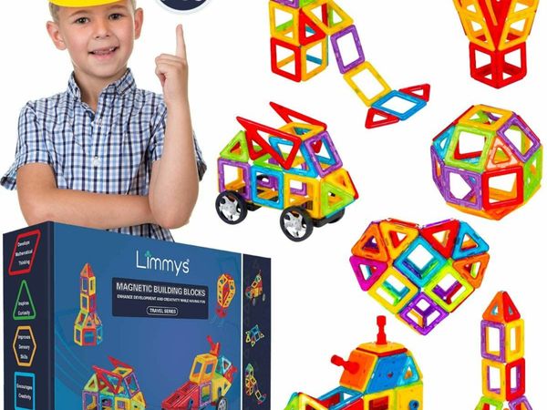 Limmys Magnetic Building Blocks – Unique Magnetic Tiles Construction Toys for Boys and Girls