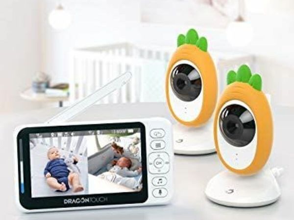 Touch Baby Monitor with Camera, 4.3" HD LCD Screen, 2.4GHz Wireless Transmission, Two-Way Audio, Infrared Night Vision, VOX Mode, Split Screen, 8 Lullabies and Temperature Monitoring-E40