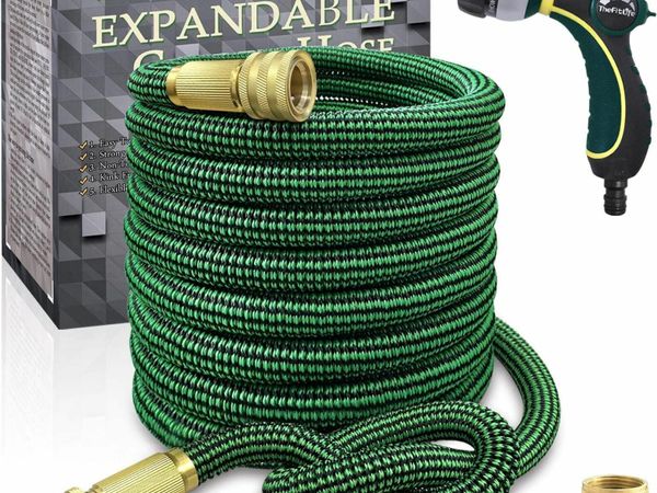 TheFitLife Expandable Garden Hose Pipes - EU Standard Strong Free Easy Storage Nozzle Contains (7m)