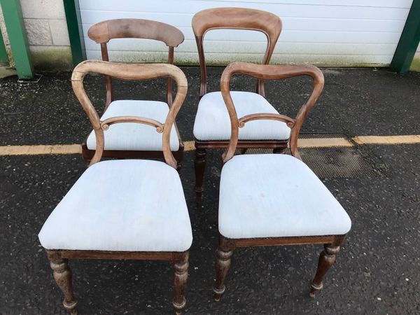 Victorian mixture of dining chairs four together