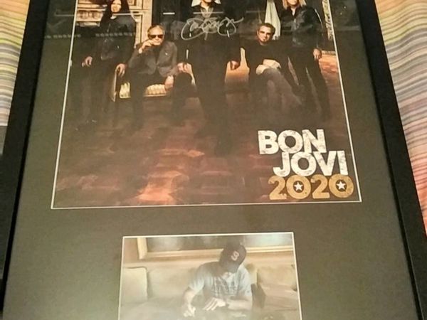 Bon Jovi signed in a frame