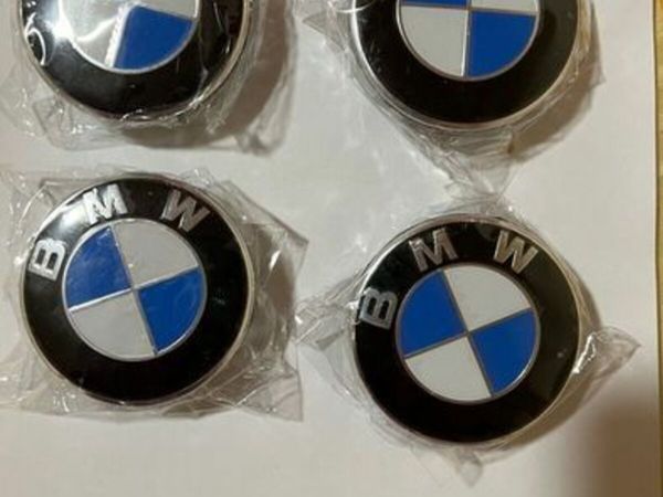 4x BMW Wheel Centre Caps + 5pcs Sticker
