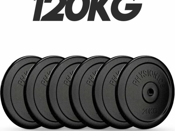 120KG CAST IRON WEIGHT PLATES - FREE DELIVERY