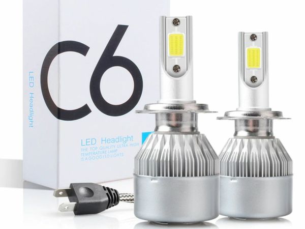 Car Headlight Bulbs LED C6 H11 H8 H9 H4 H1 H7 Hi/Lo Power 6000K 36W White Bulbs