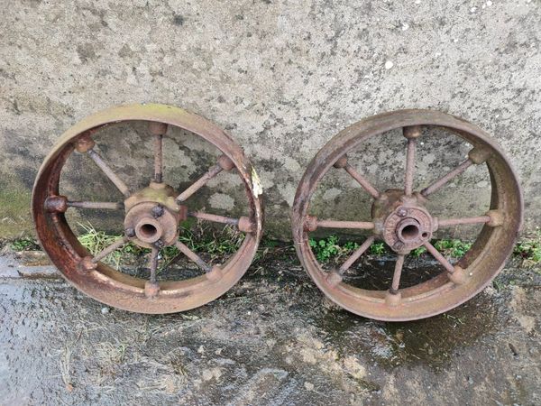 Vintage Cart Wheels Cast Iron