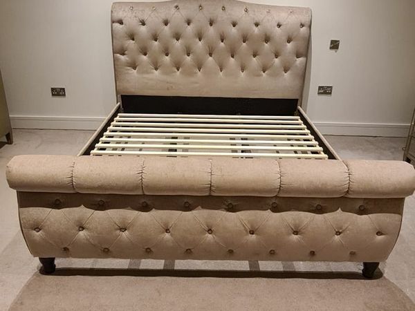 Super King (6ft) Beige Fabric Bed Frame