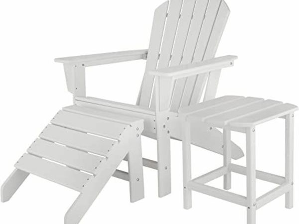Garden Chair with Footrest and Side Table